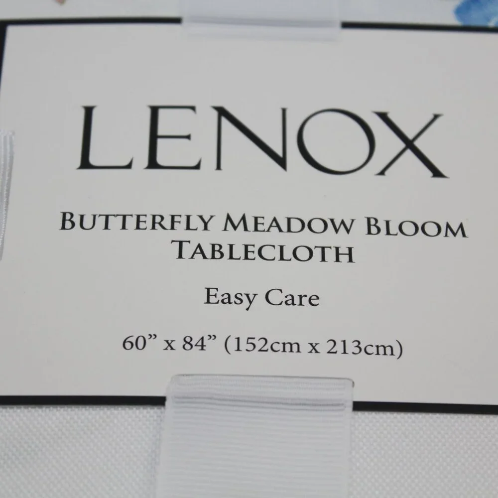 Lenox Tablecloth Butterfly Meadow Bloom White Spring Floral Flower 60X84 NWT